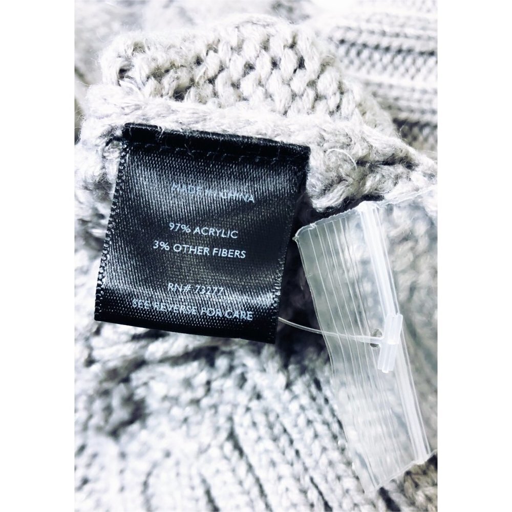 Simply Vera Wang Womens Gray Crew Neck Cable Knit Long Sleeve Sweater Sz M New - Picture 4 of 7